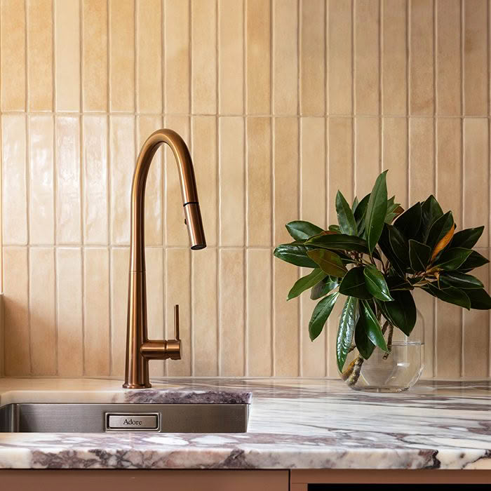Apollo Sink Mixer in Brushed Copper
