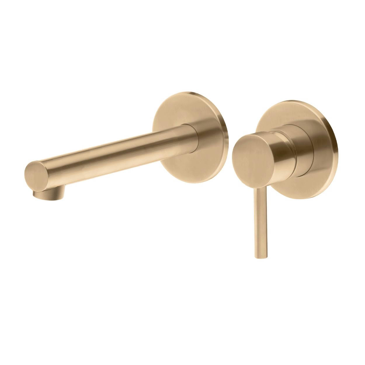 EcoMinimal Wall Mounted Basin Mixer - Brushed Brass (PVD)