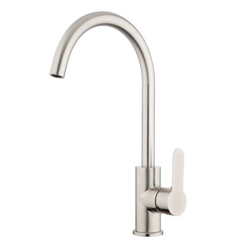 Stainless Gooseneck Sink Mixer - Cold Start - Brushed Stainless (304)