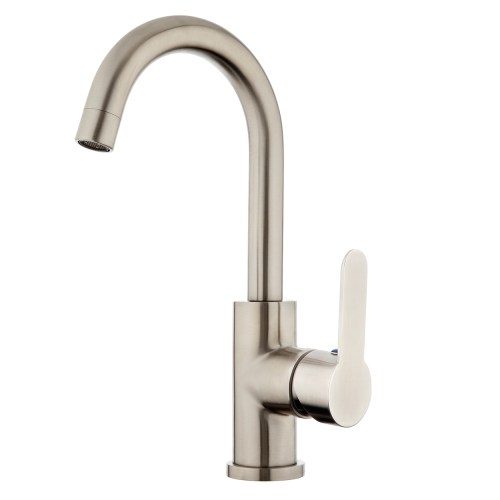 Stainless Gooseneck Basin Mixer - Brushed Stainless (304)